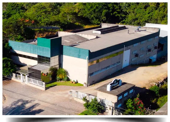 Vista aérea da sede da Printeip em Gravatal, SC
